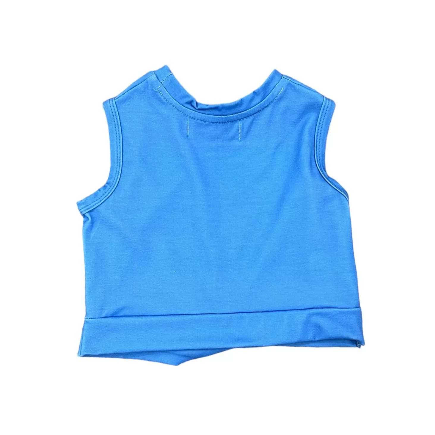 Knit Crop Knot Tank - French Blue