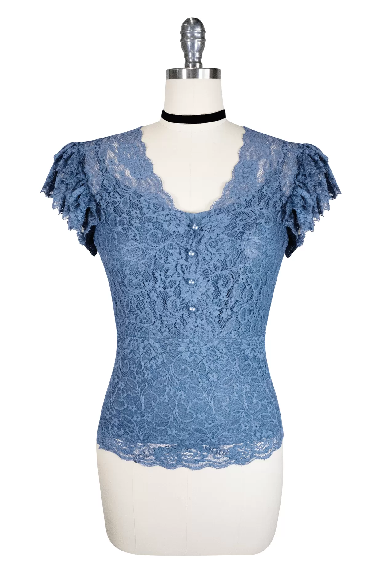 La Luna Lace Top (Smokey Blue)