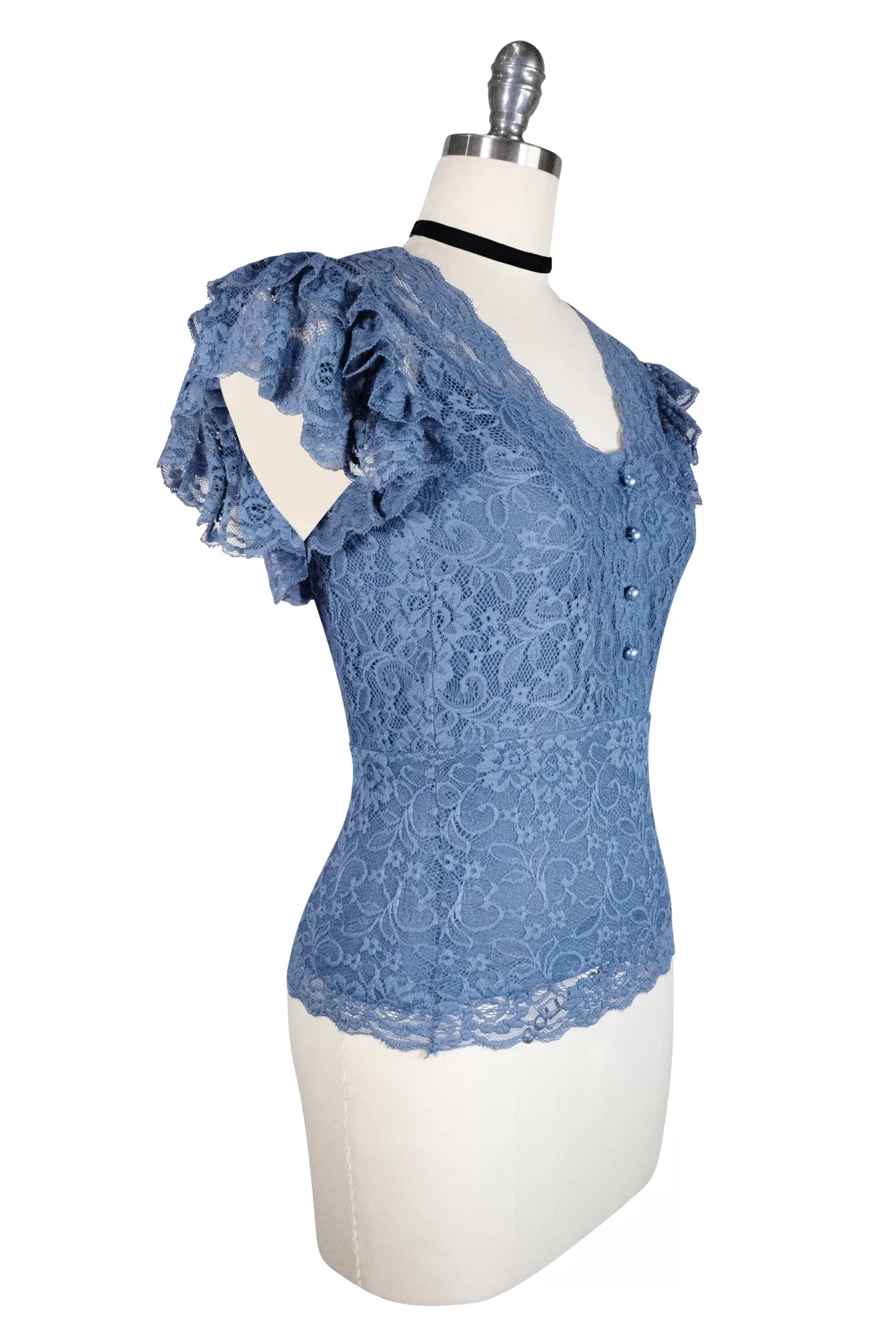 La Luna Lace Top (Smokey Blue)