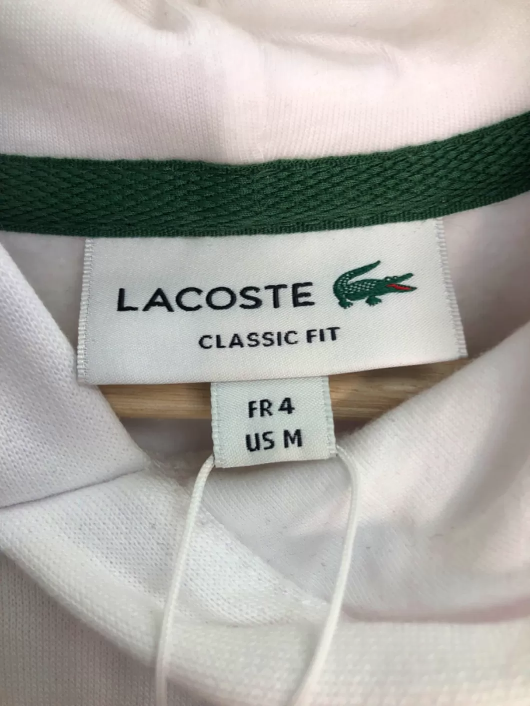 Lacoste White Classic Fit Hoodie UK M