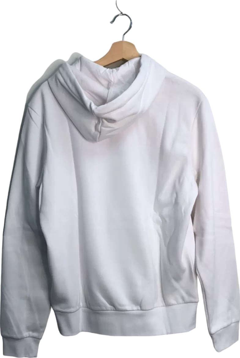 Lacoste White Classic Fit Hoodie UK M