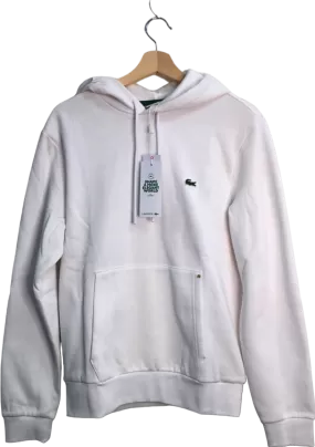 Lacoste White Classic Fit Hoodie UK M