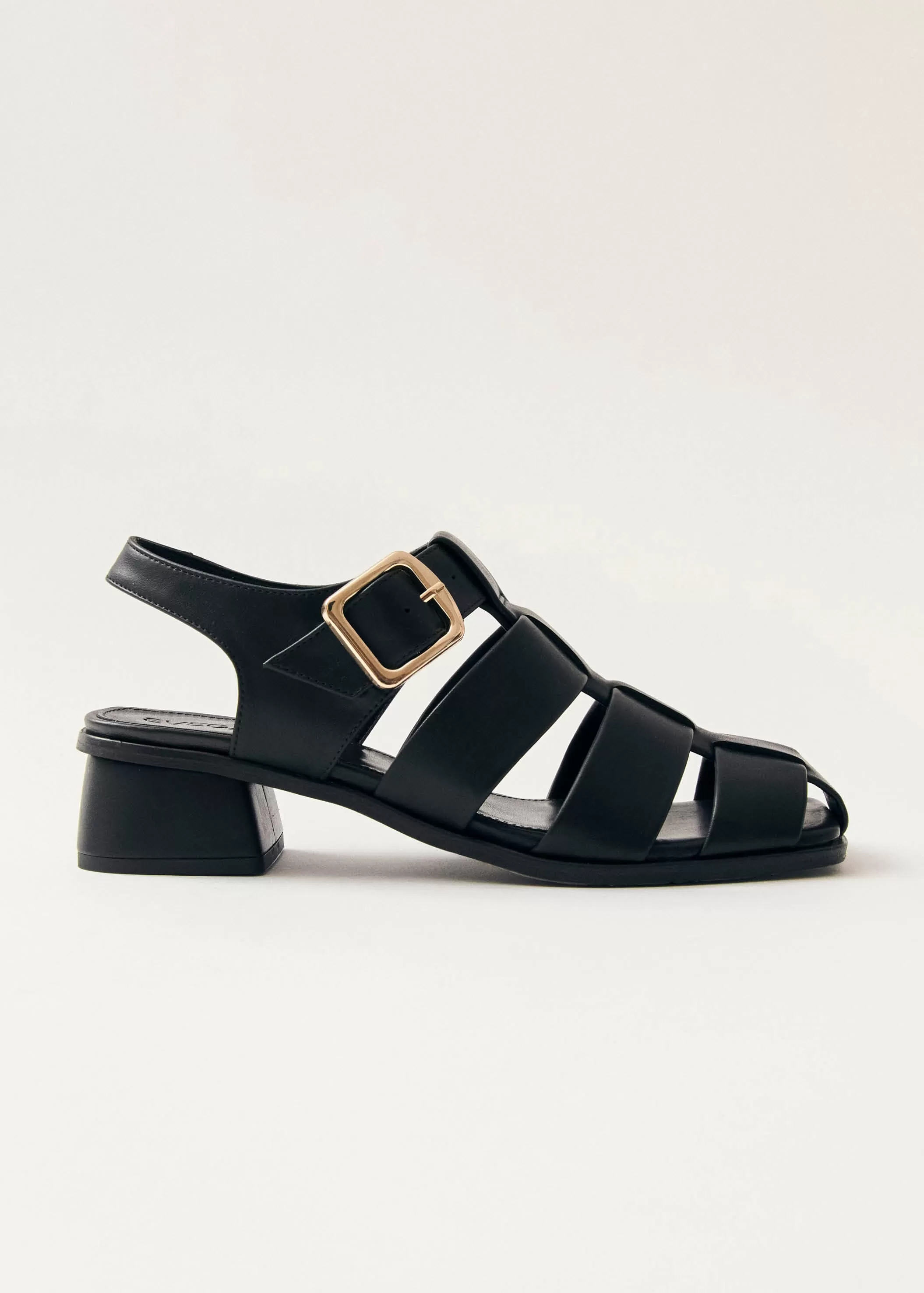 Leona Black Vegan Leather Sandals