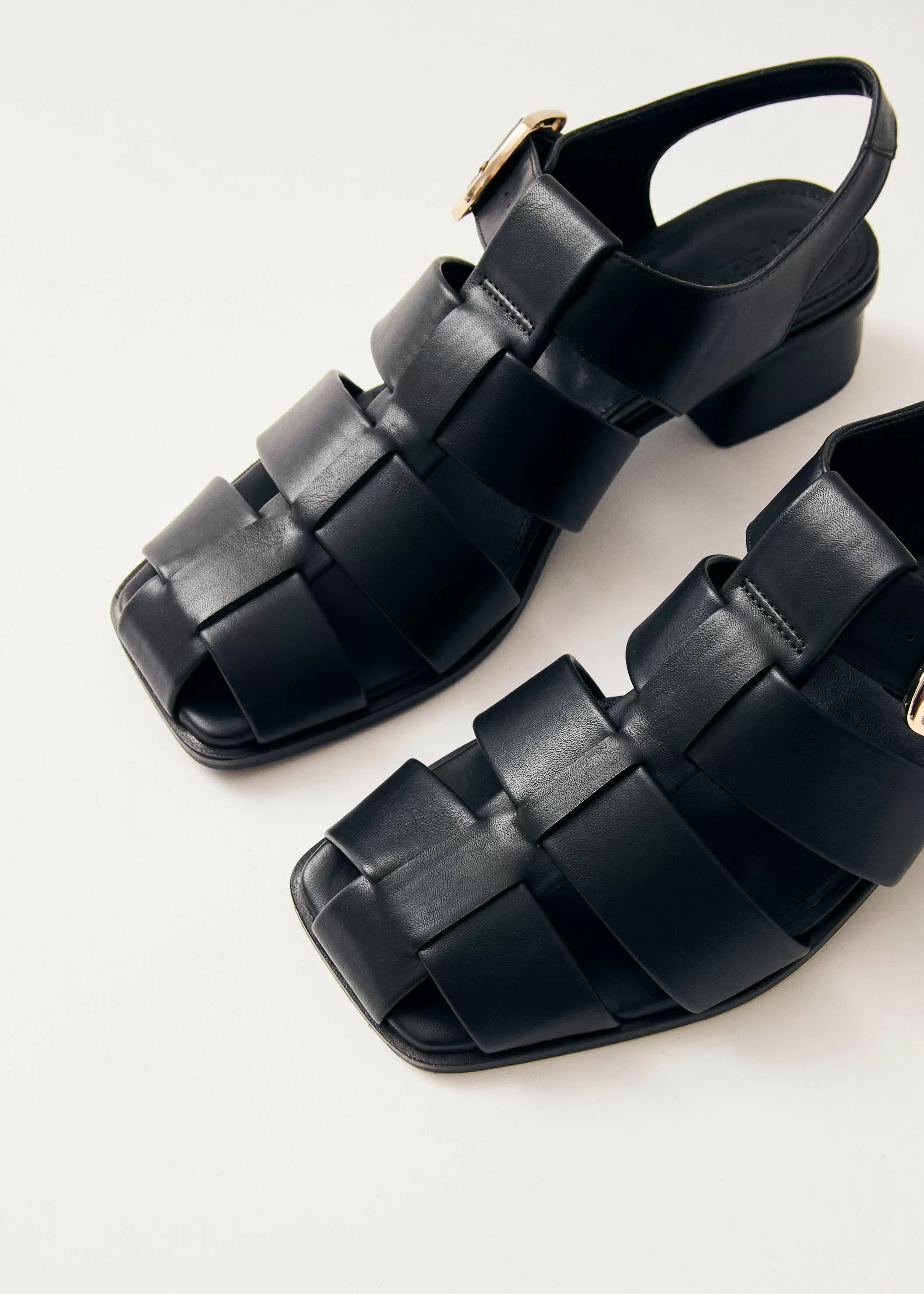 Leona Black Vegan Leather Sandals