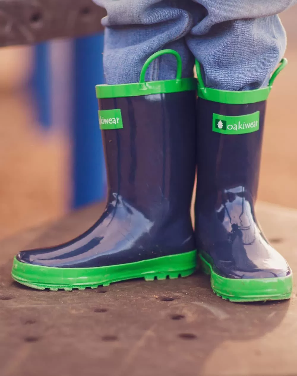 Loop Handle Boots, Navy & Green (Kids')