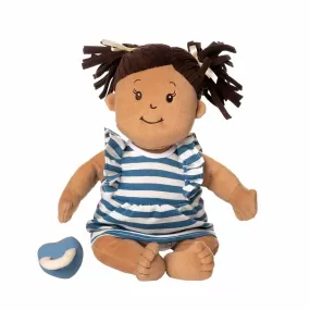 Manhattan Toy Baby Stella Beige Doll with Brown Pigtails - Blue Striped Dress