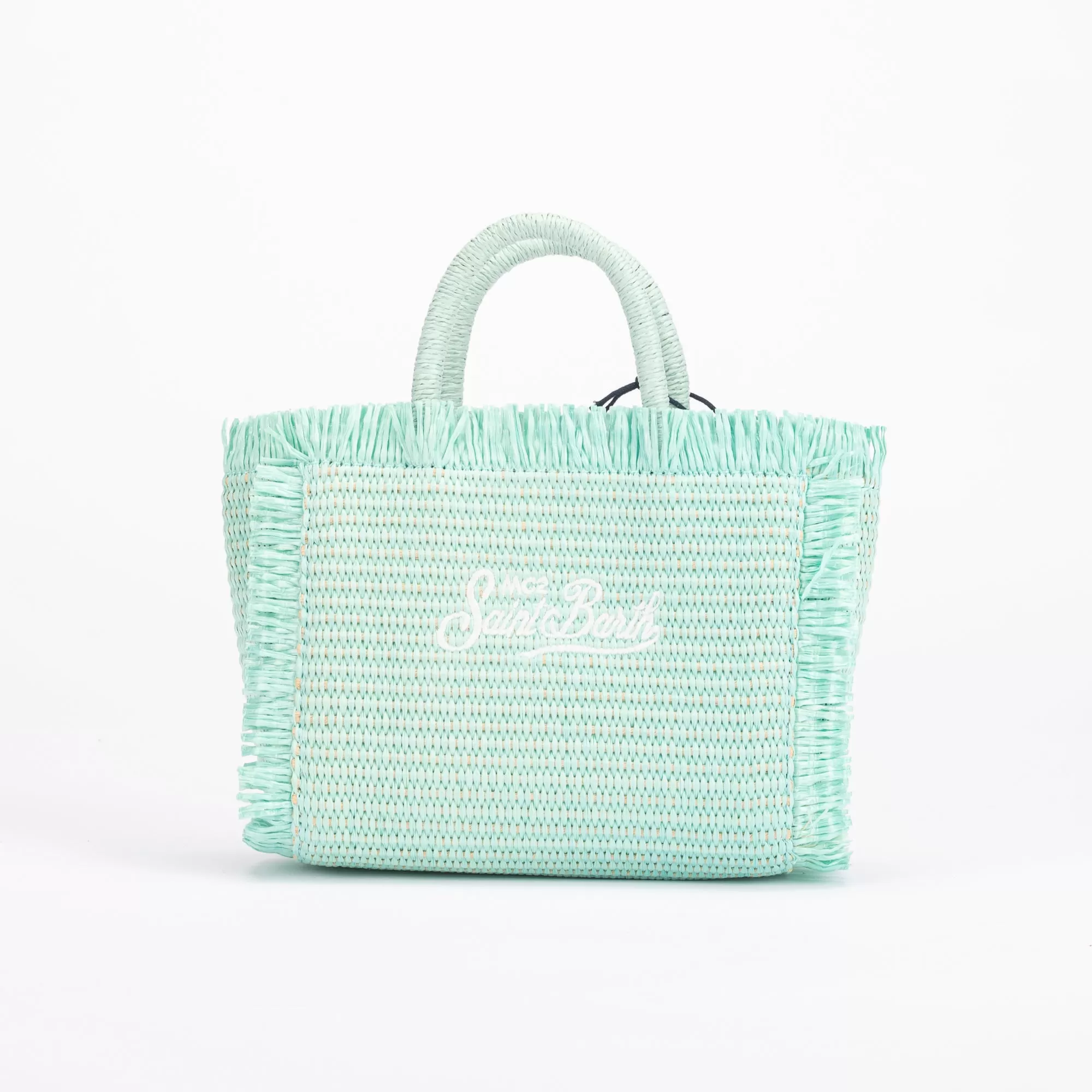 Mc2 Saint Barth borsa vanity mini raffia azzurra