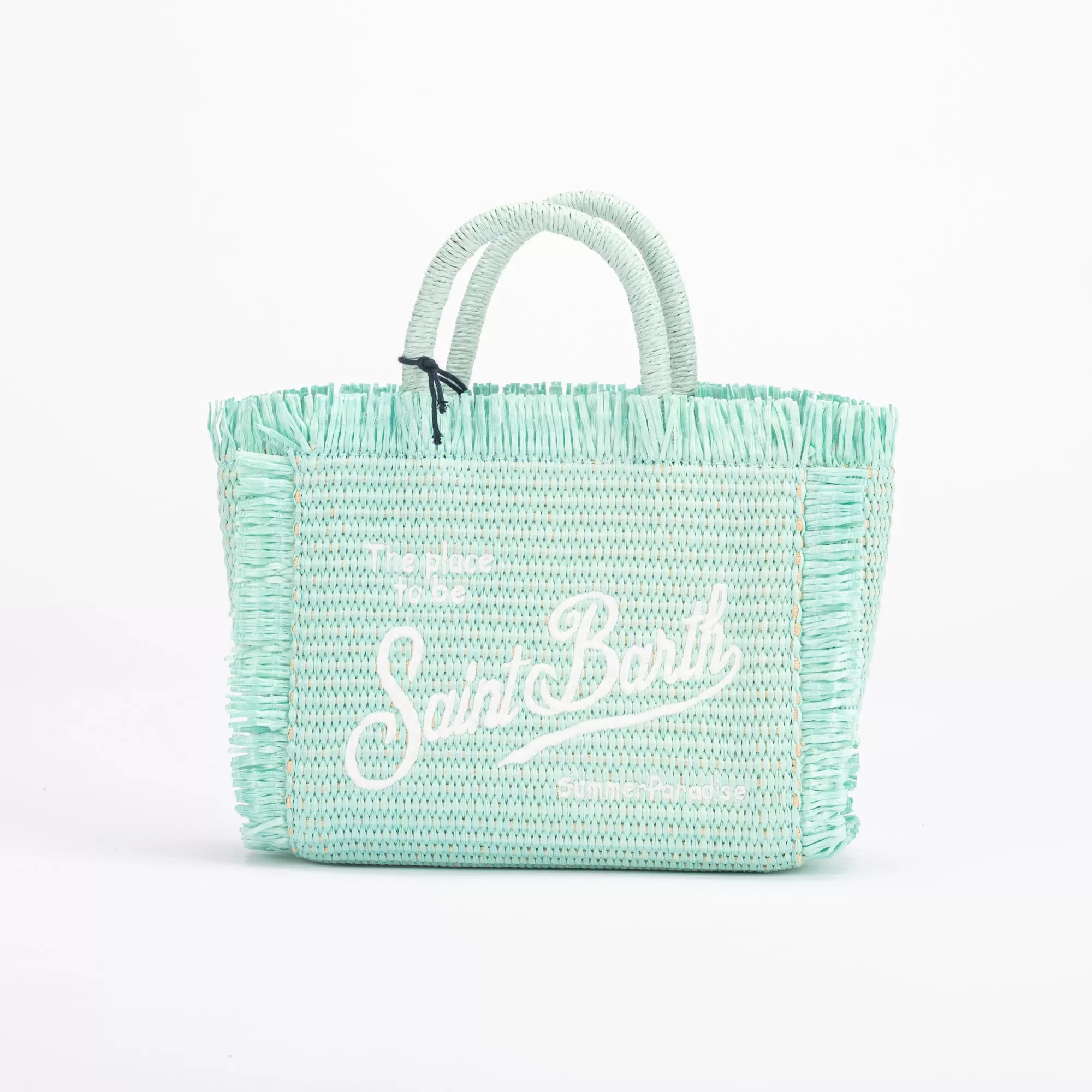 Mc2 Saint Barth borsa vanity mini raffia azzurra