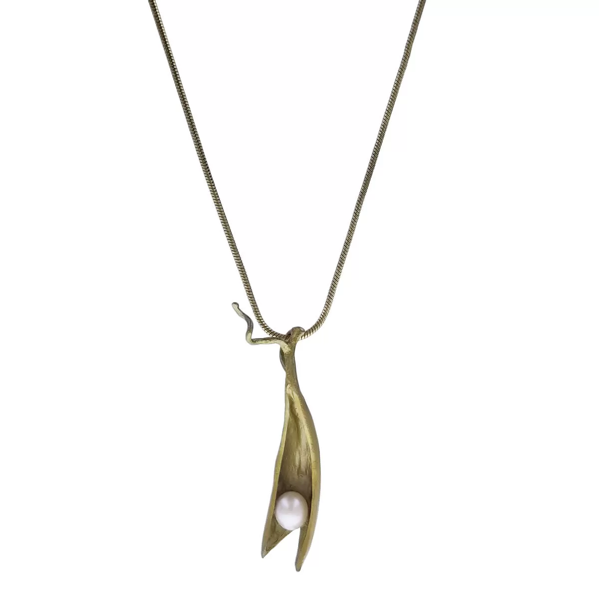 Michael Michaud One Pearl Peapod Necklace