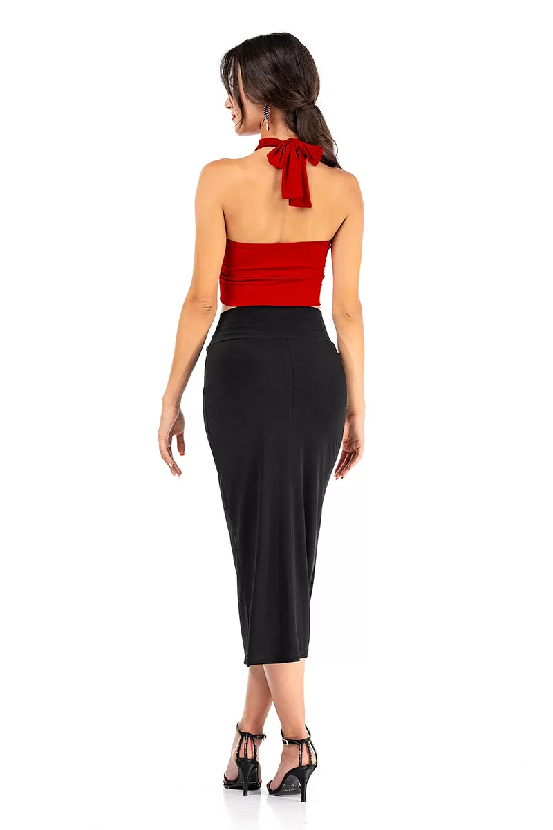 Midi Pencil Tango Skirt With Slit