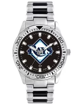 MLB Mens Tampa Bay Rays Heavy Hitter Watch - Bracelet Strap - Color Logo