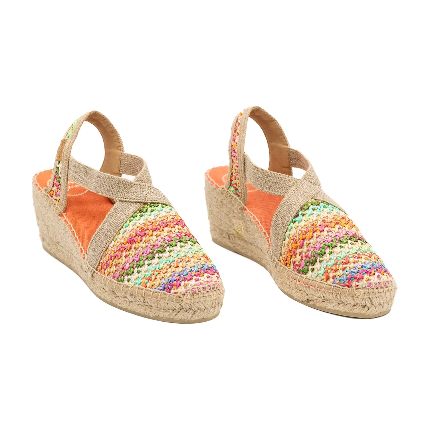 Multicolor Cotton Blend Wedges For Women - Terra-NZ