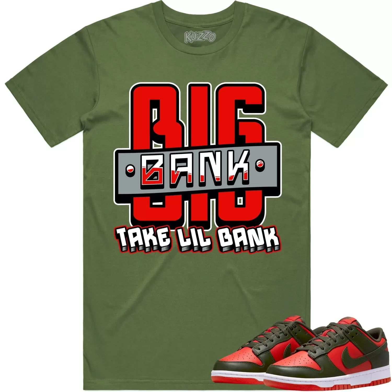 Mystic Red Dunks Shirt to Match - RED BIG BANK