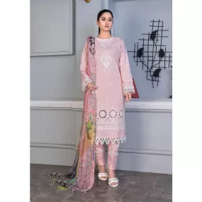 Noor Jahan Mushk Printed Lawn Chikenkari Embroidered Unstitched 3Pcs Suit