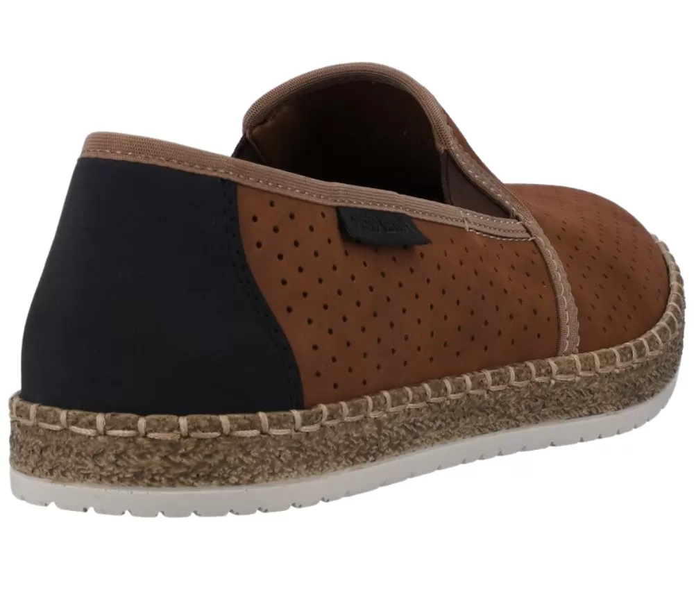 Pantofi casual, barbati, RIEKER, B5278-24 maro, piele naturala