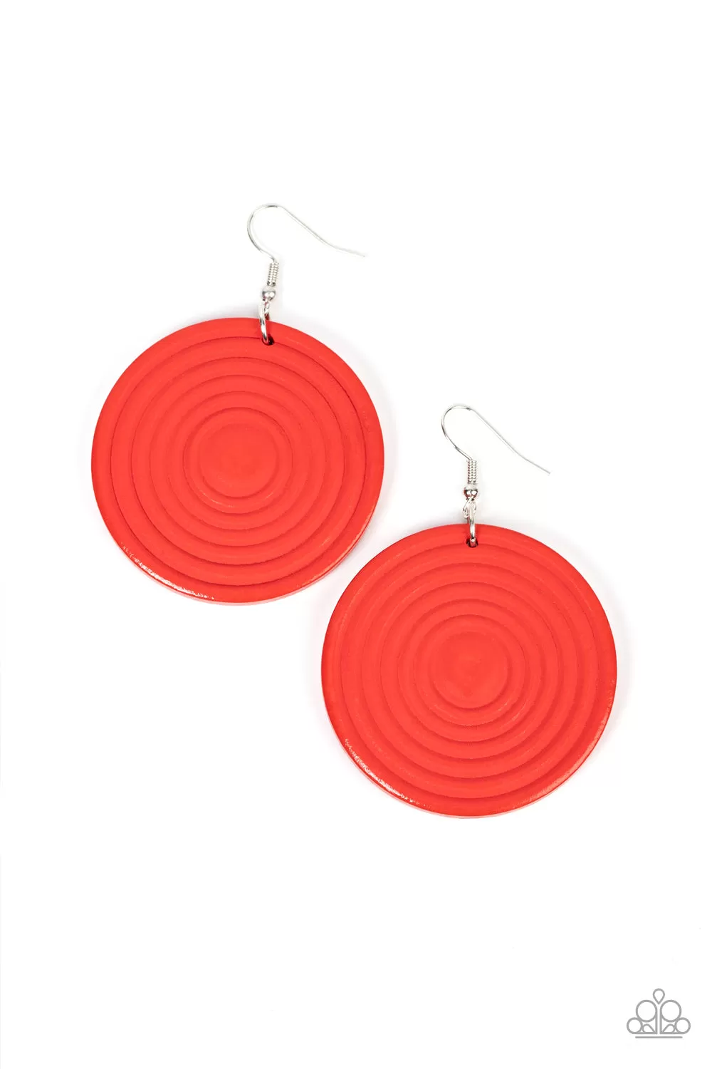 Paparazzi Accessories - Caribbean Cymbal - Red Earrings