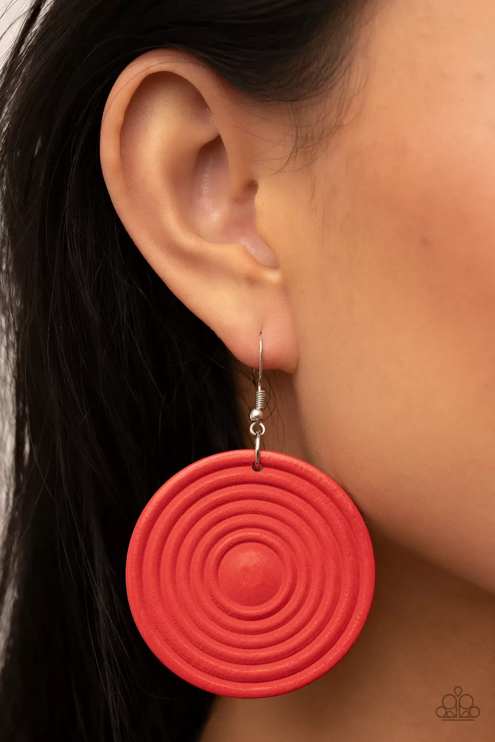 Paparazzi Accessories - Caribbean Cymbal - Red Earrings