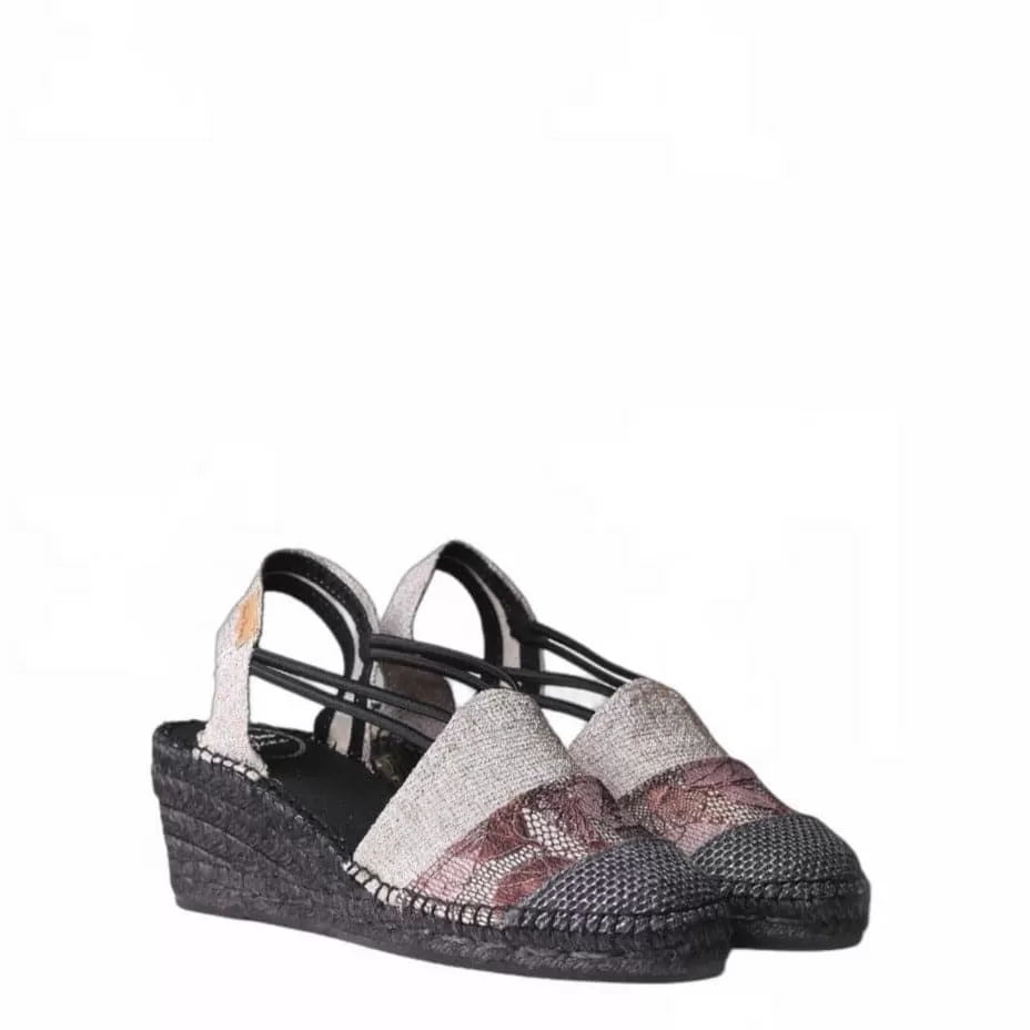 Patchwork Cotton Blend Wedge Espadrille for Women - Tours-PW