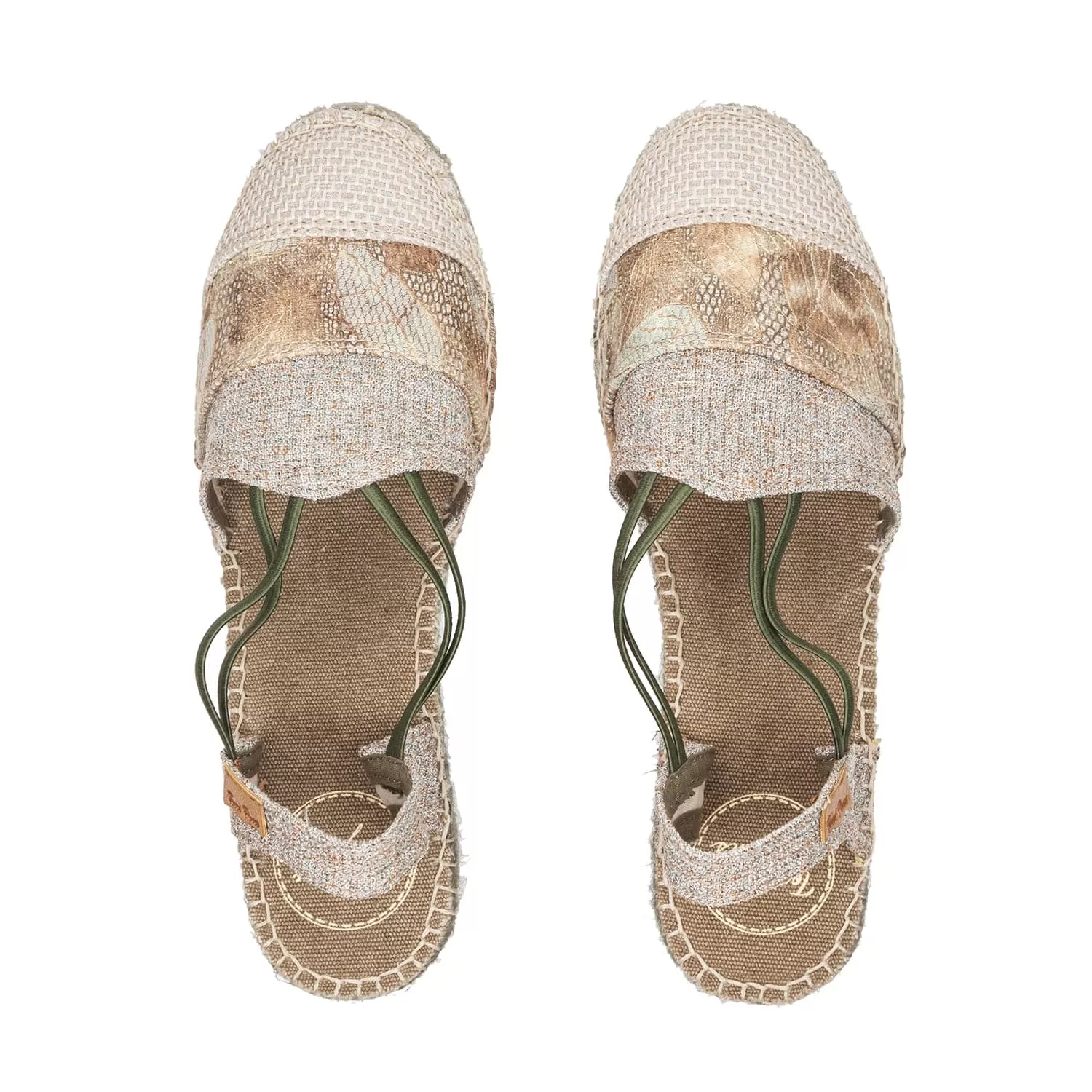 Patchwork Cotton Blend Wedge Espadrille for Women - Tours-PW