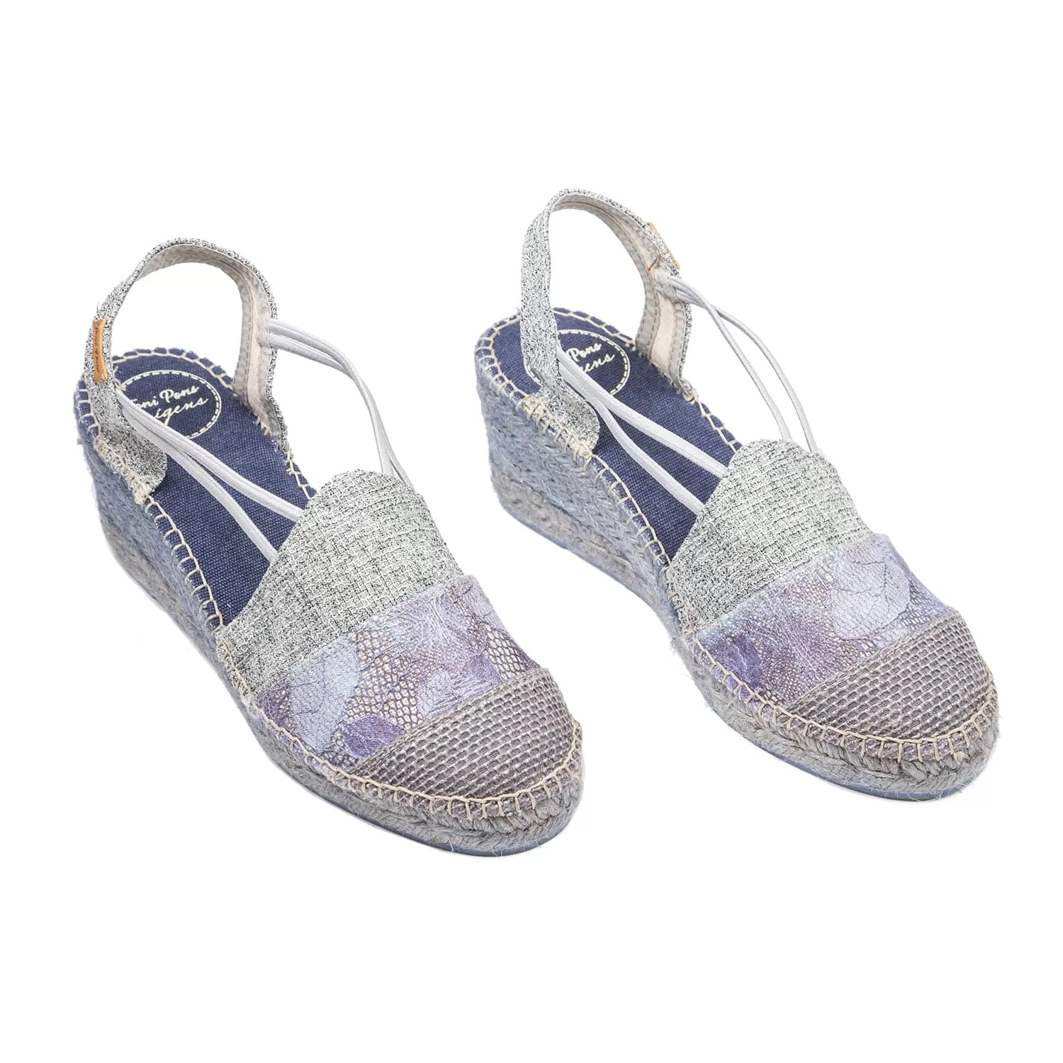 Patchwork Cotton Blend Wedge Espadrille for Women - Tours-PW