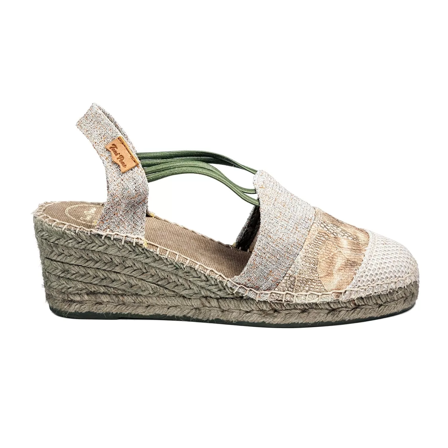 Patchwork Cotton Blend Wedge Espadrille for Women - Tours-PW