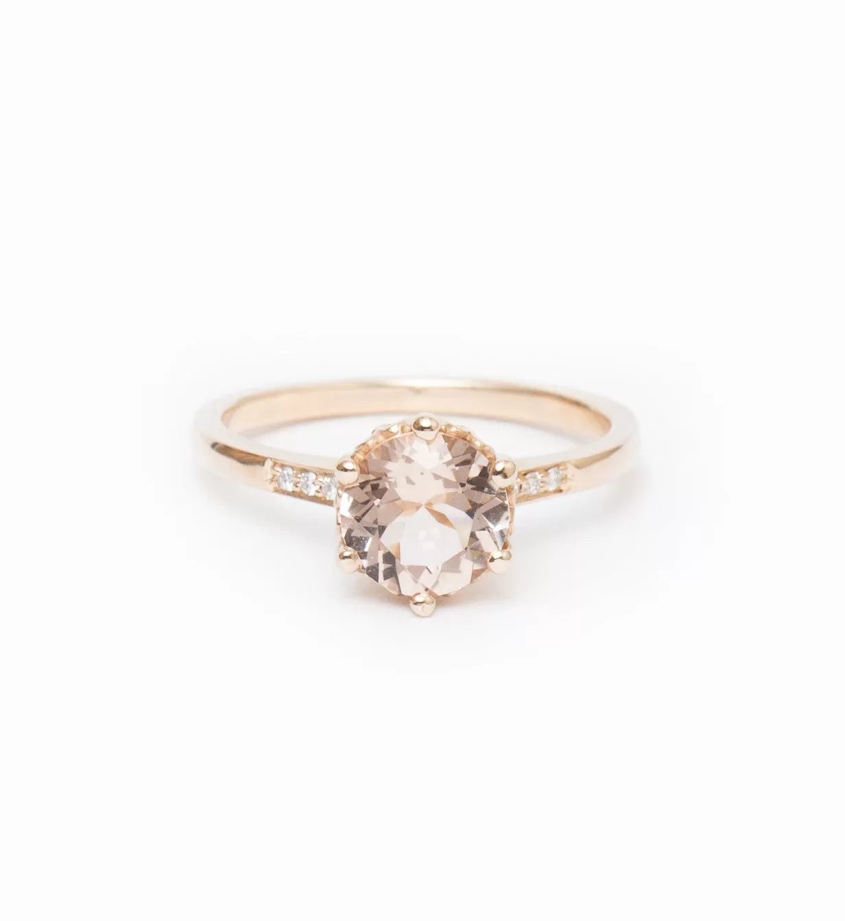 Peach Morganite Hazeline Solitaire Ring