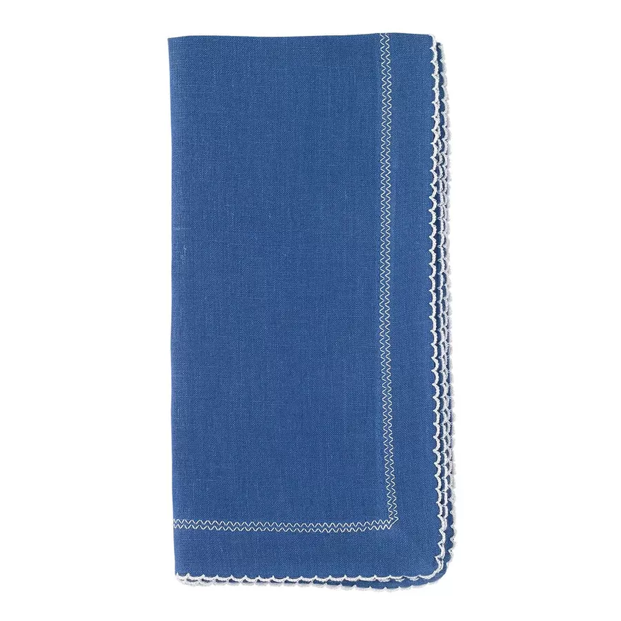 Picot Linen Napkin Set - (three colors)