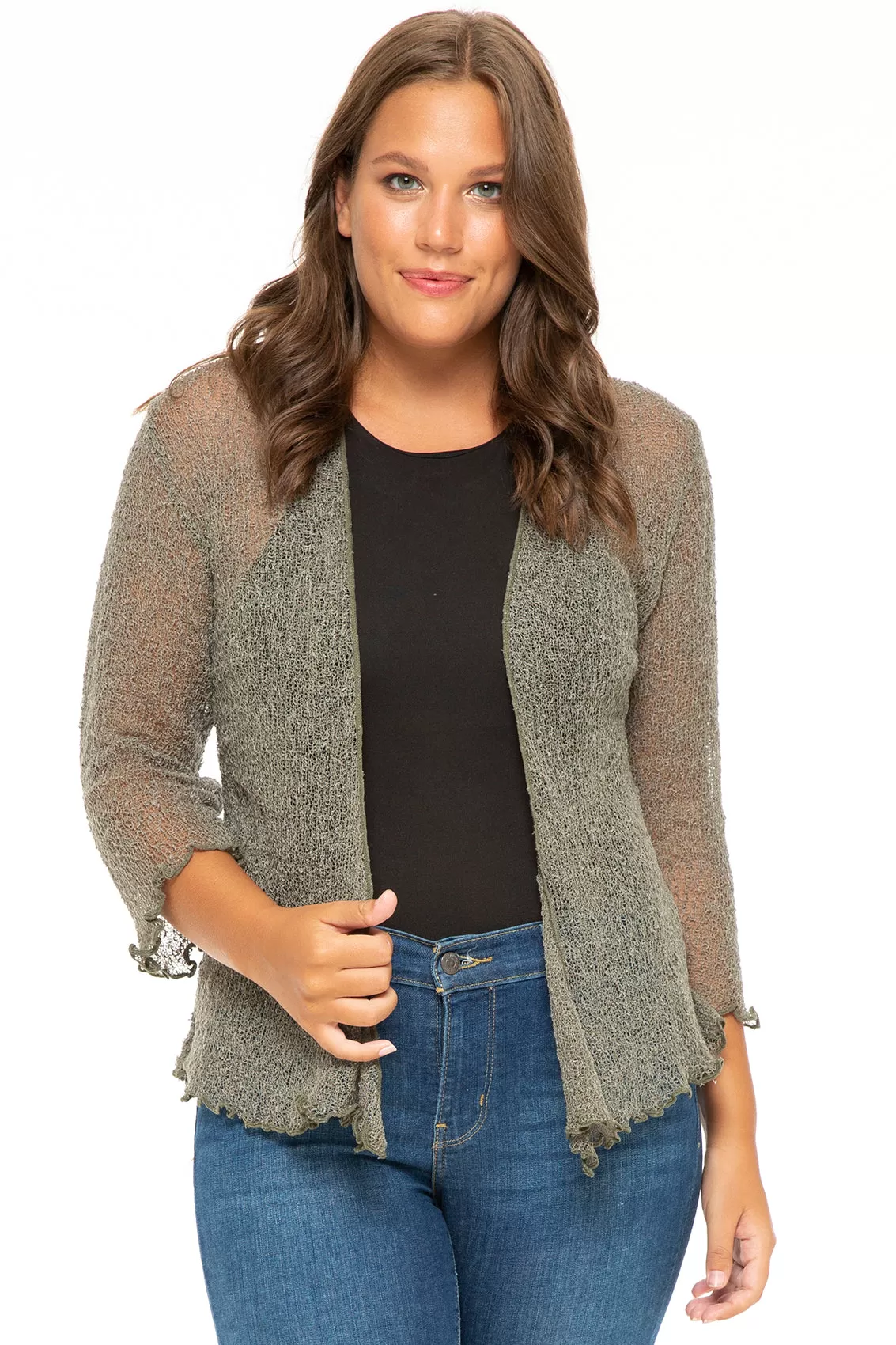 Plus Size Classic Sheer Cardigan Shrug