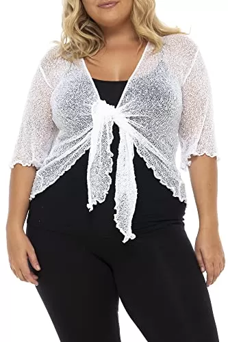 Plus Size Classic Sheer Cardigan Shrug