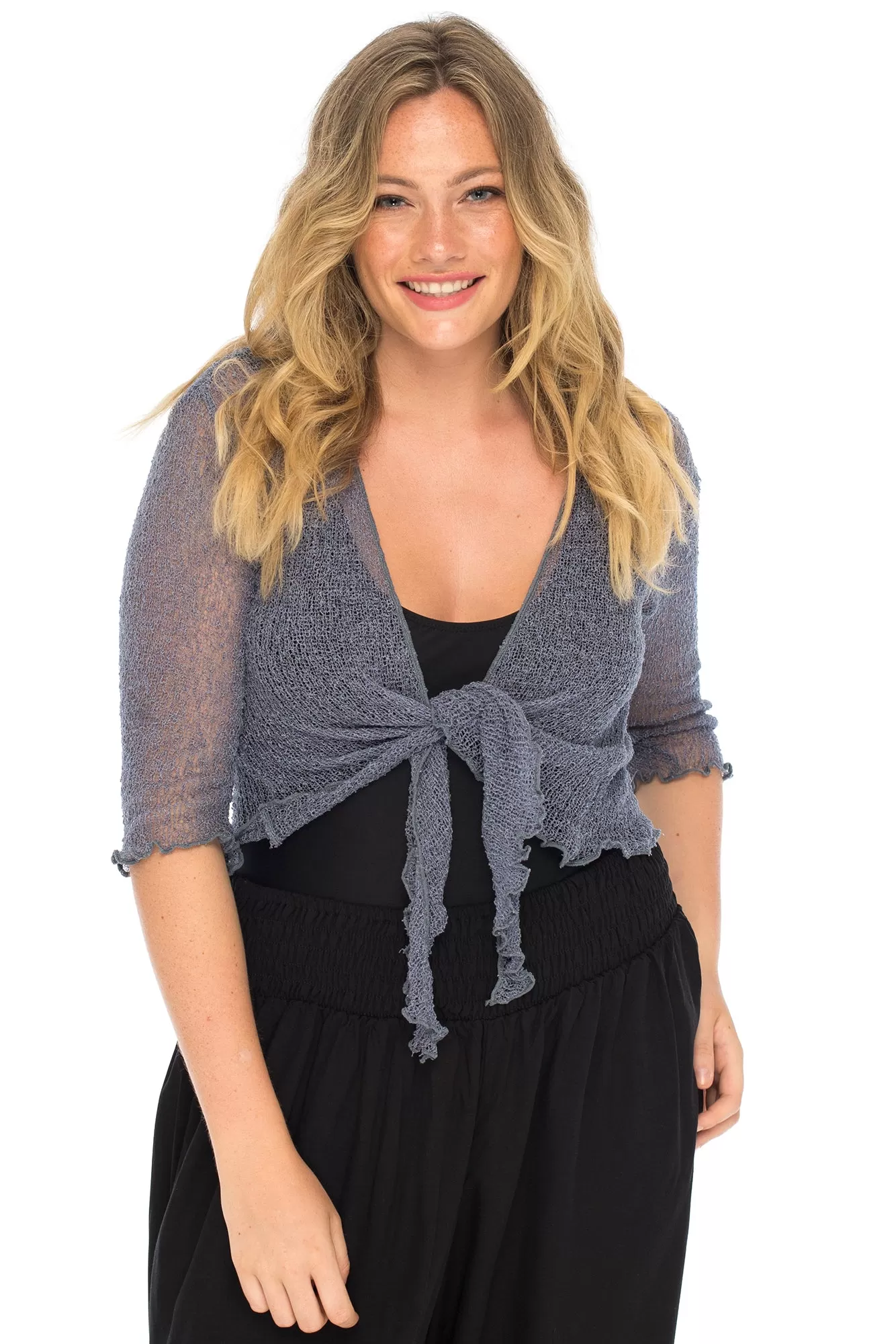 Plus Size Classic Sheer Cardigan Shrug