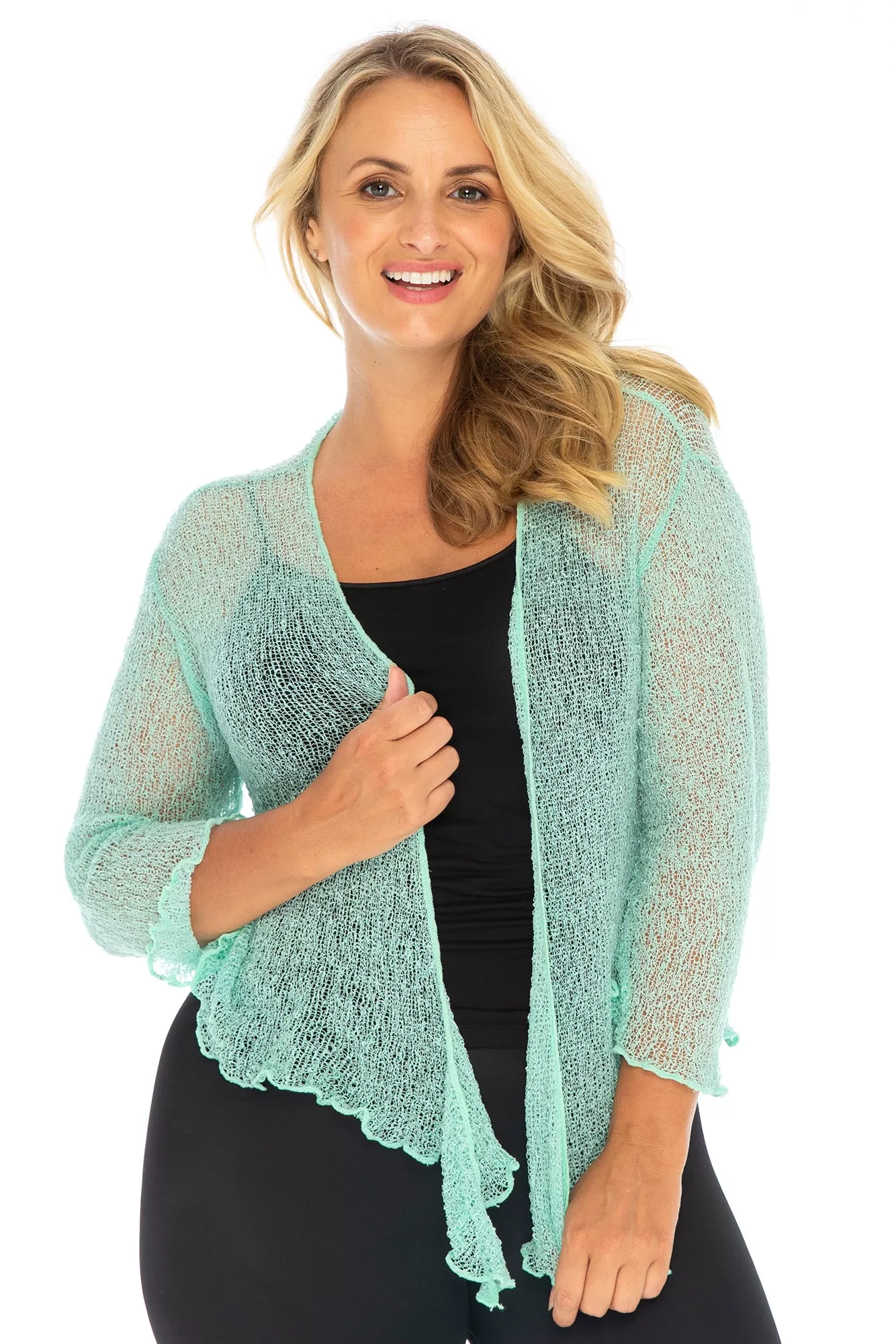 Plus Size Classic Sheer Cardigan Shrug