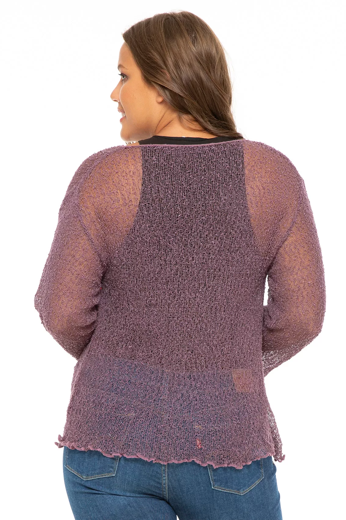 Plus Size Classic Sheer Cardigan Shrug