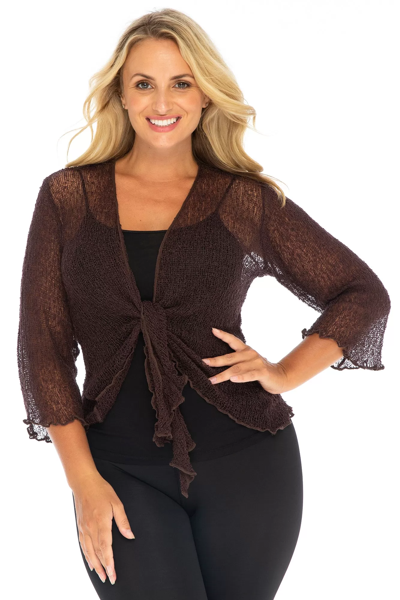 Plus Size Classic Sheer Cardigan Shrug