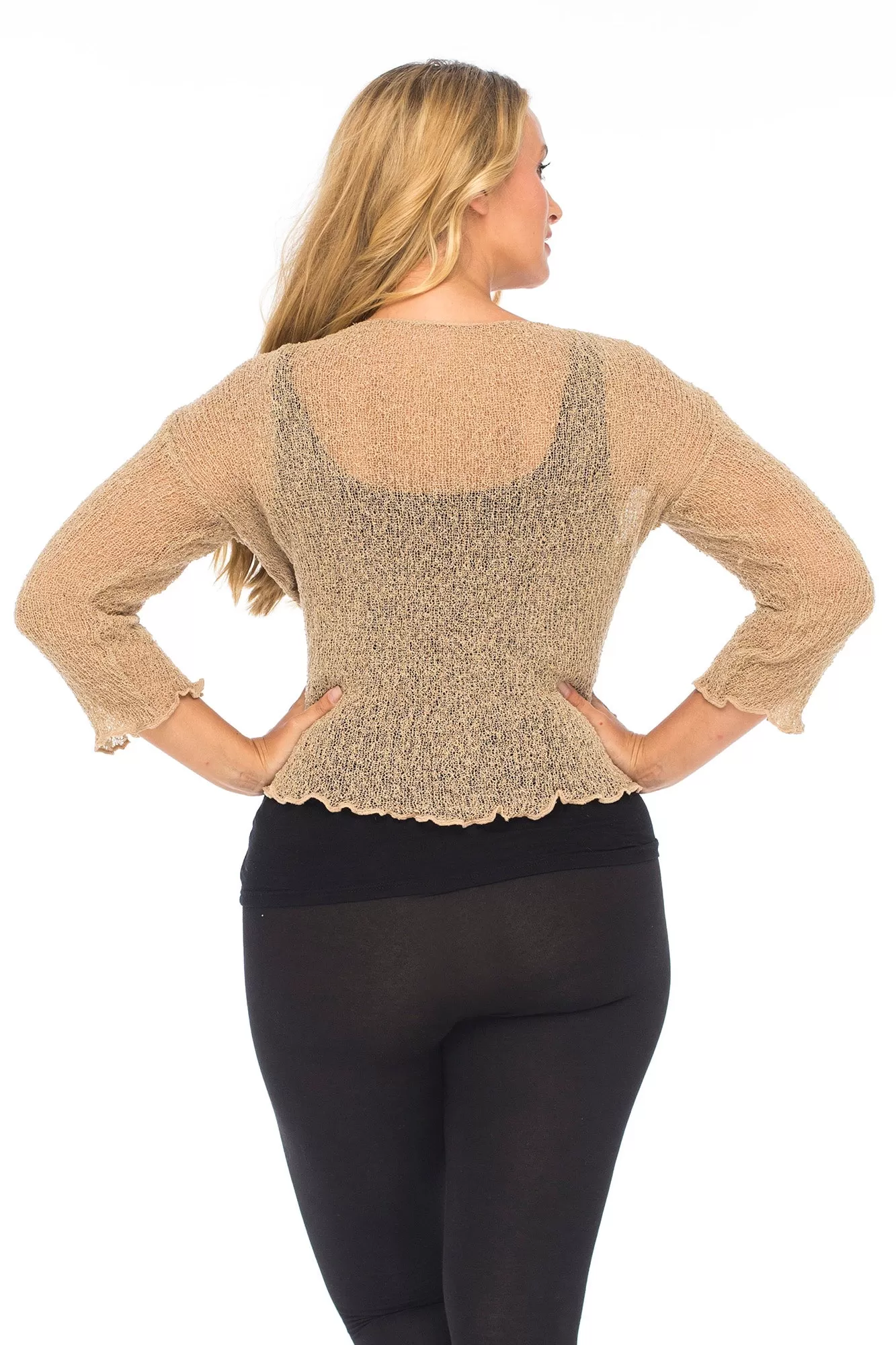 Plus Size Classic Sheer Cardigan Shrug