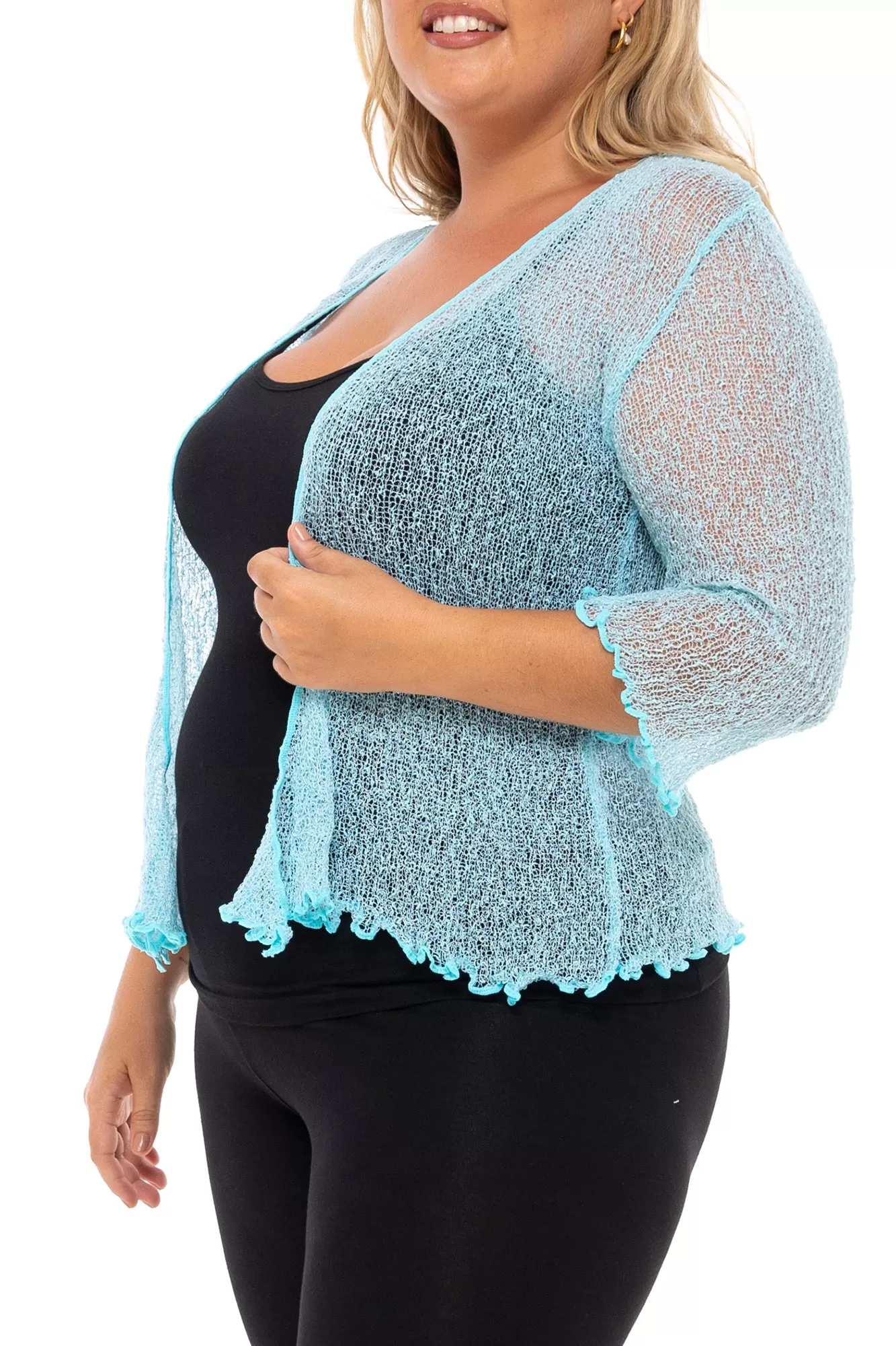 Plus Size Classic Sheer Cardigan Shrug