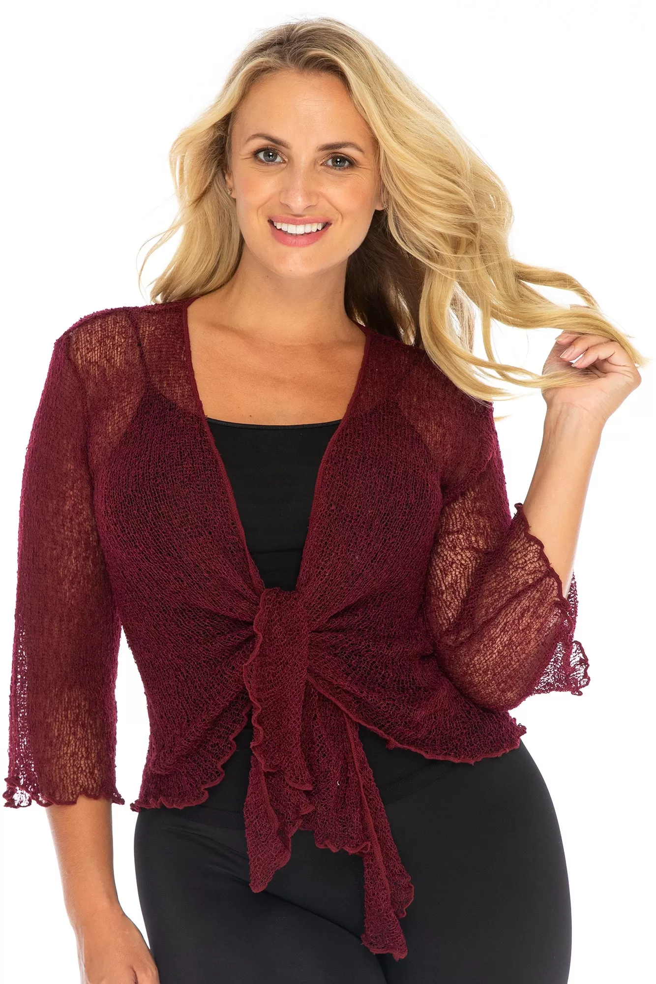 Plus Size Classic Sheer Cardigan Shrug