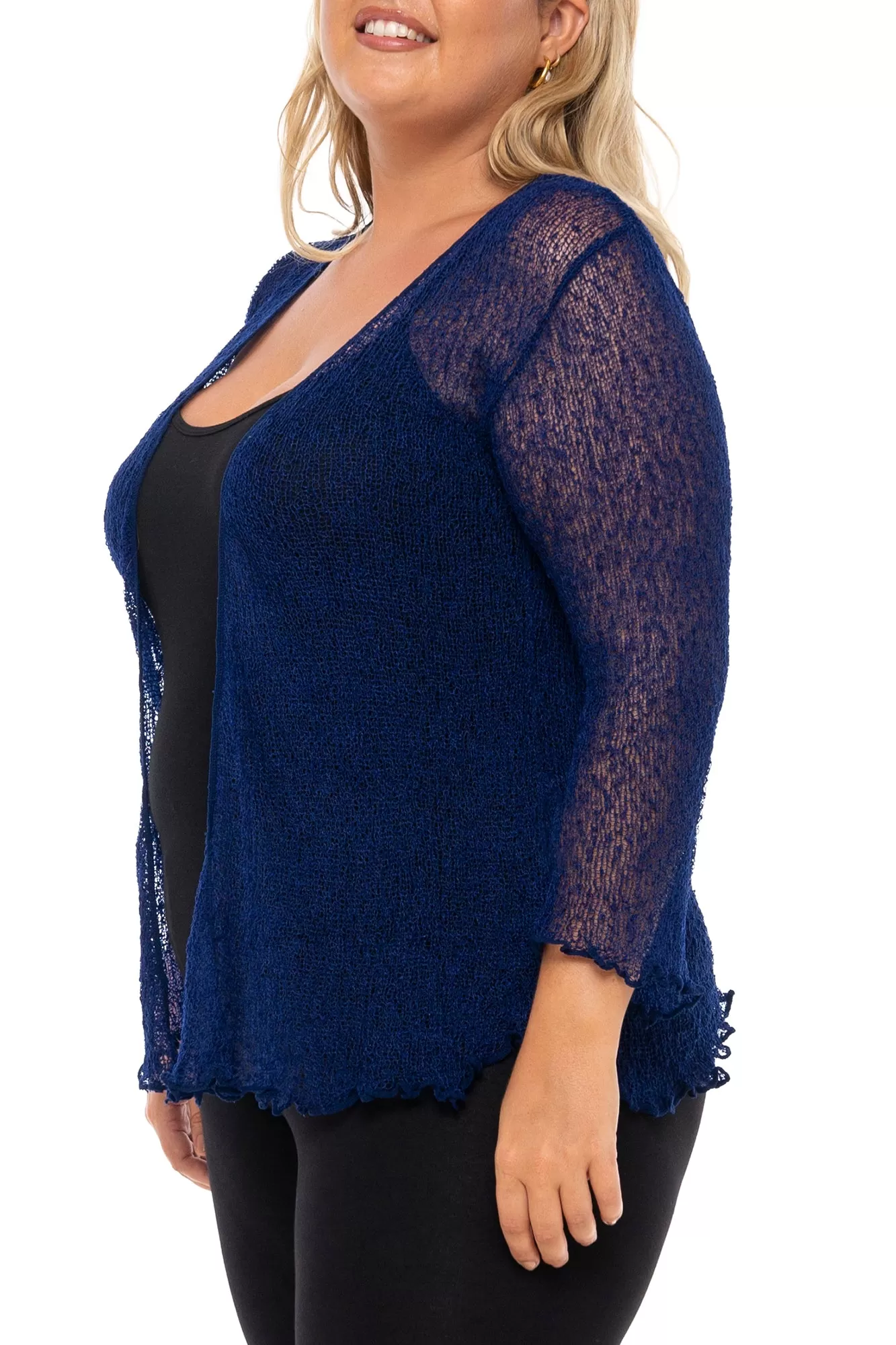 Plus Size Classic Sheer Cardigan Shrug