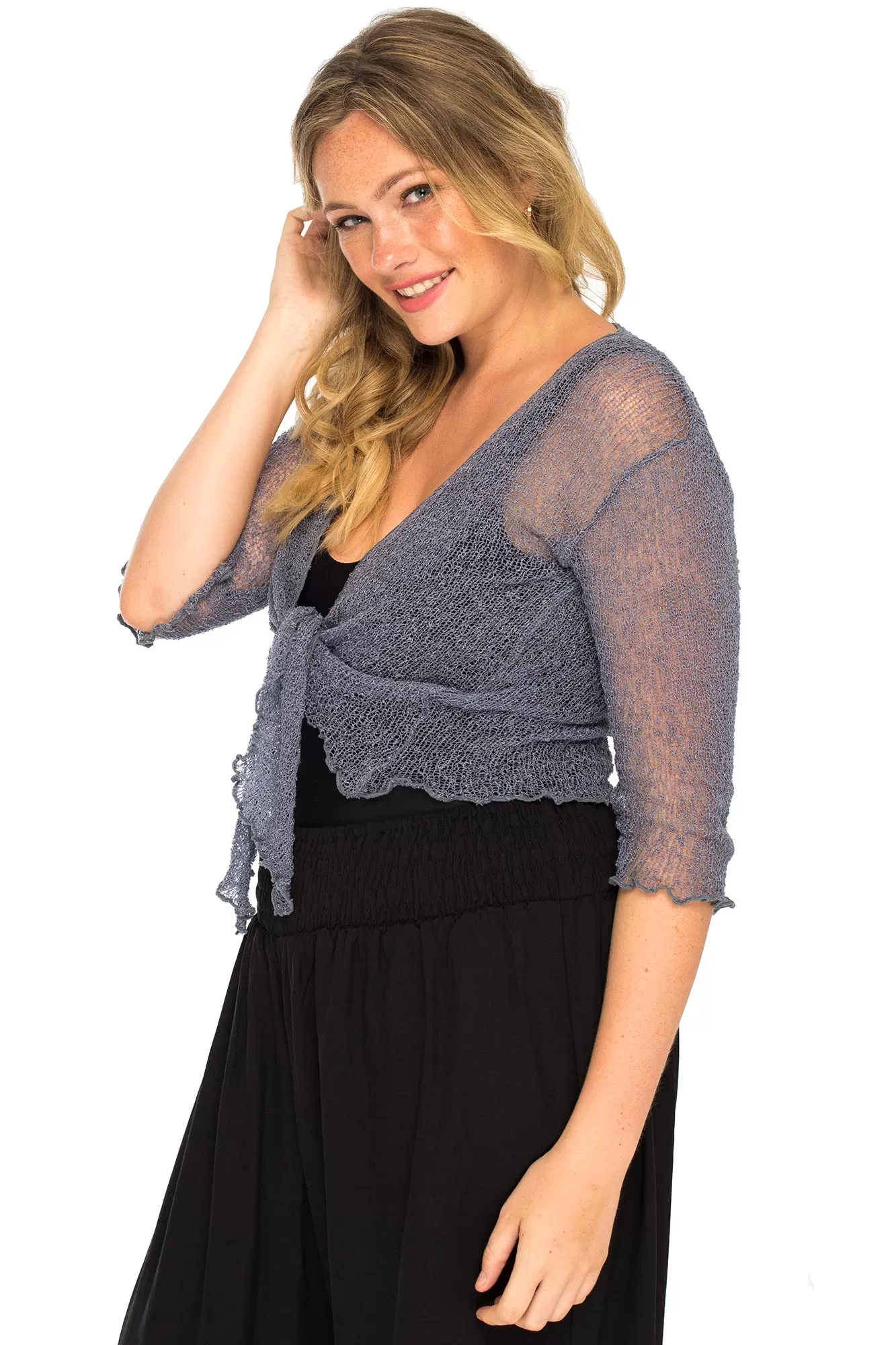 Plus Size Classic Sheer Cardigan Shrug