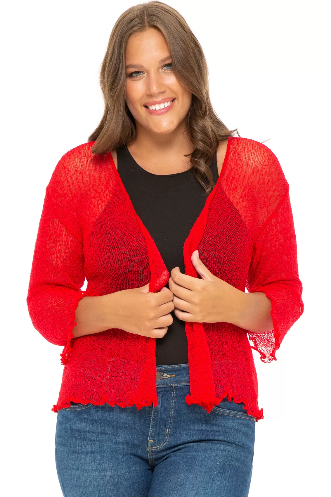 Plus Size Classic Sheer Cardigan Shrug