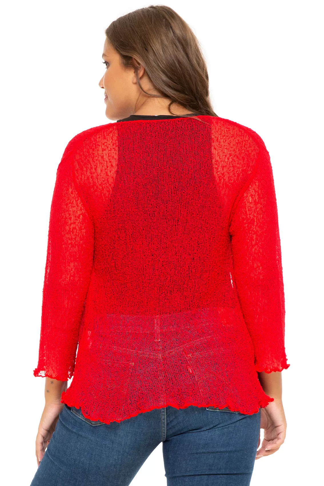 Plus Size Classic Sheer Cardigan Shrug