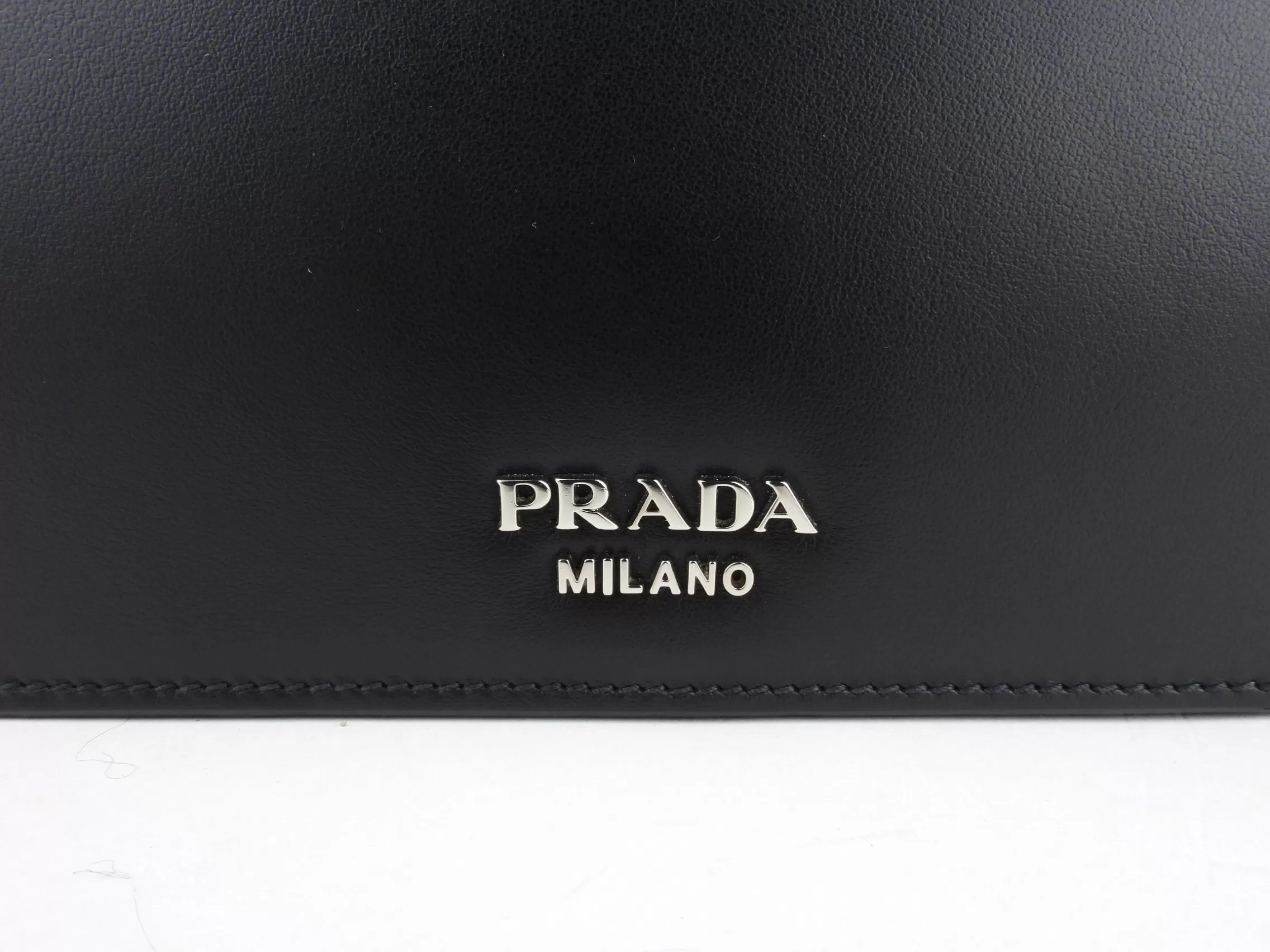 Prada 2018 Black Printed Leather Graphic Logo Two Way Top Handle Bag