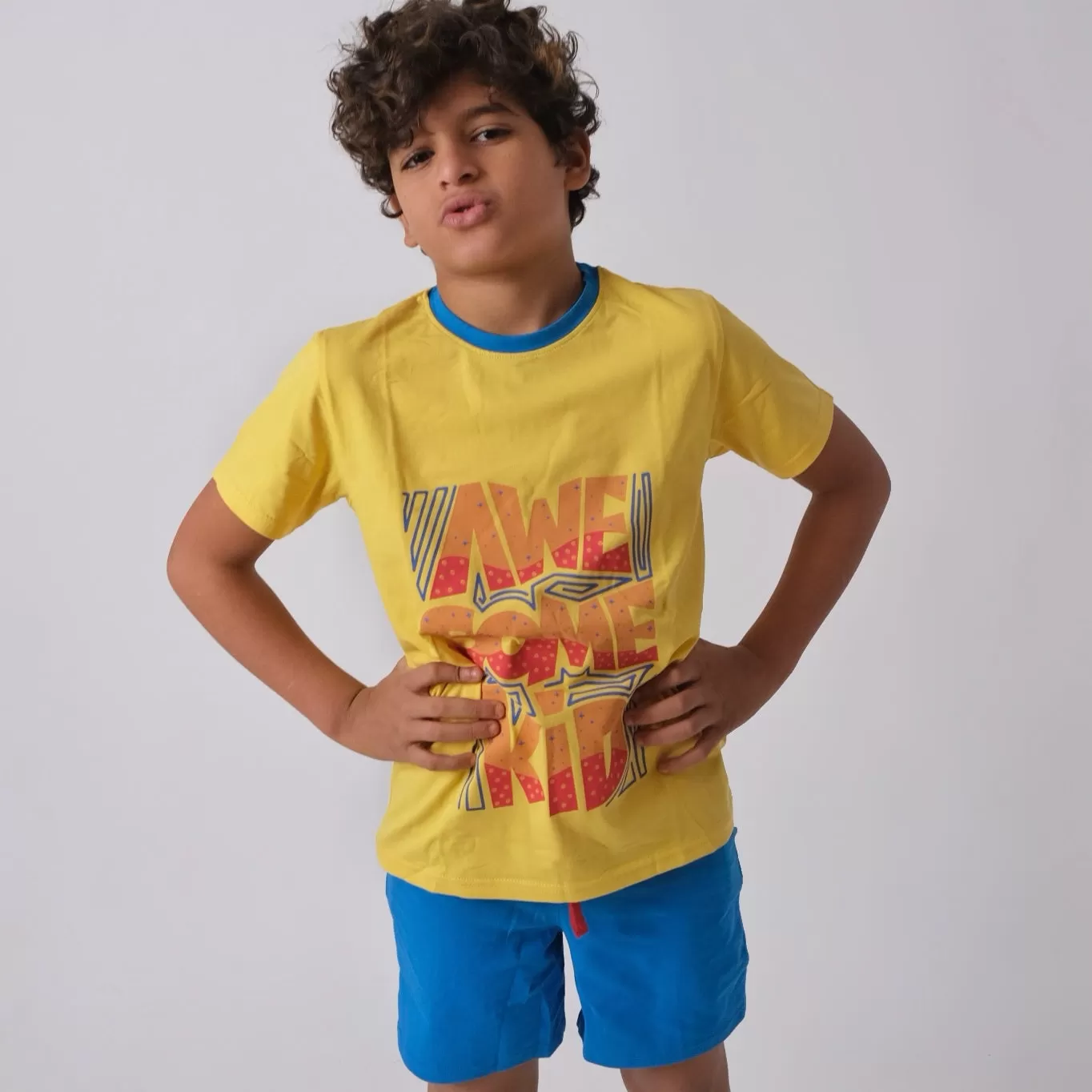 "Awesome Kid" Short-Sleeved Pajama