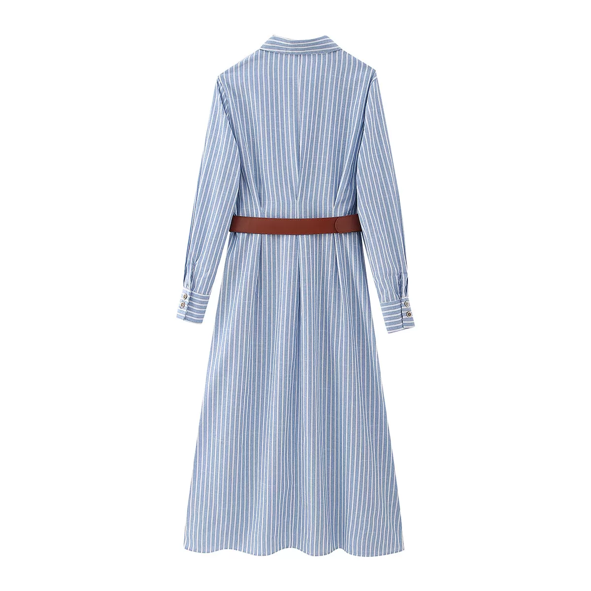 Rebecca Striped Button Down Sleeve Dress