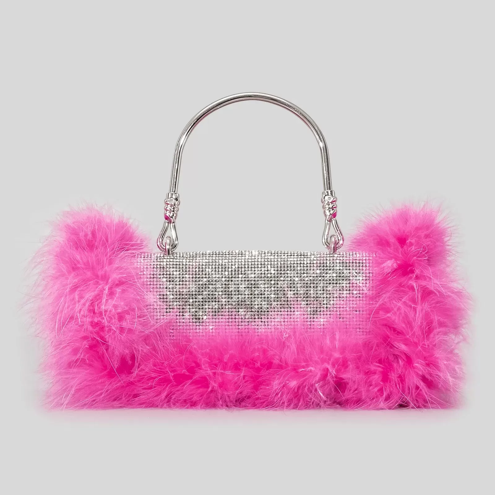 Rhinestone Evening Bag with  Feather Details