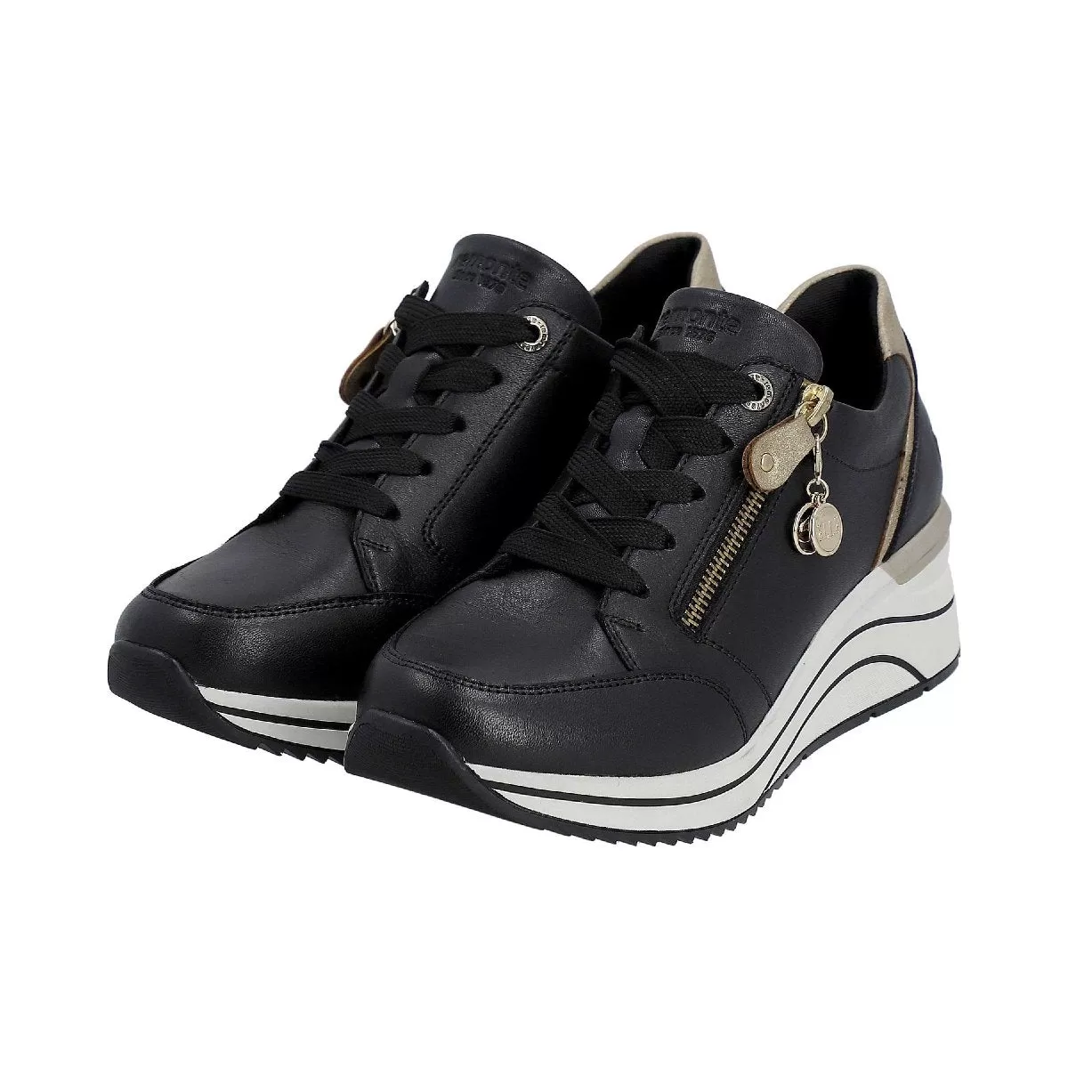 Rieker Women's D0T03-01 Black/Gold