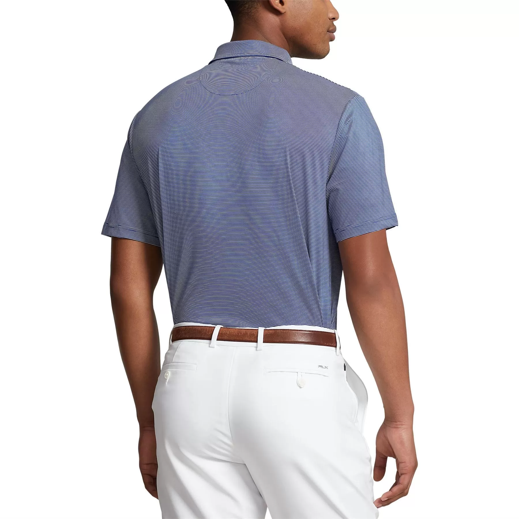 RLX Classic Fit Airflow Stripe Polo Blue/White - SS24