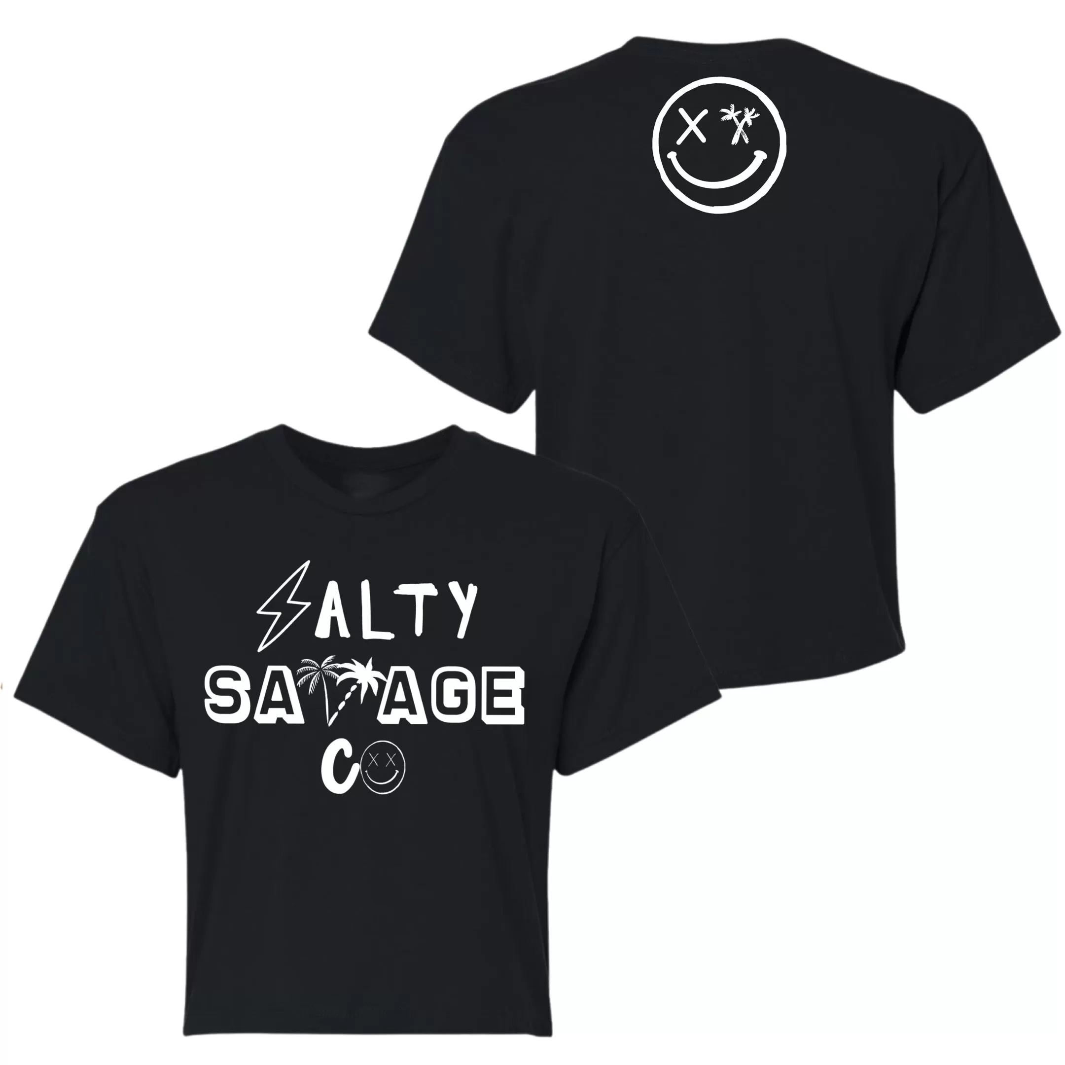 Salty Savage Ladies "90’s Logo" Performance Crop Tee