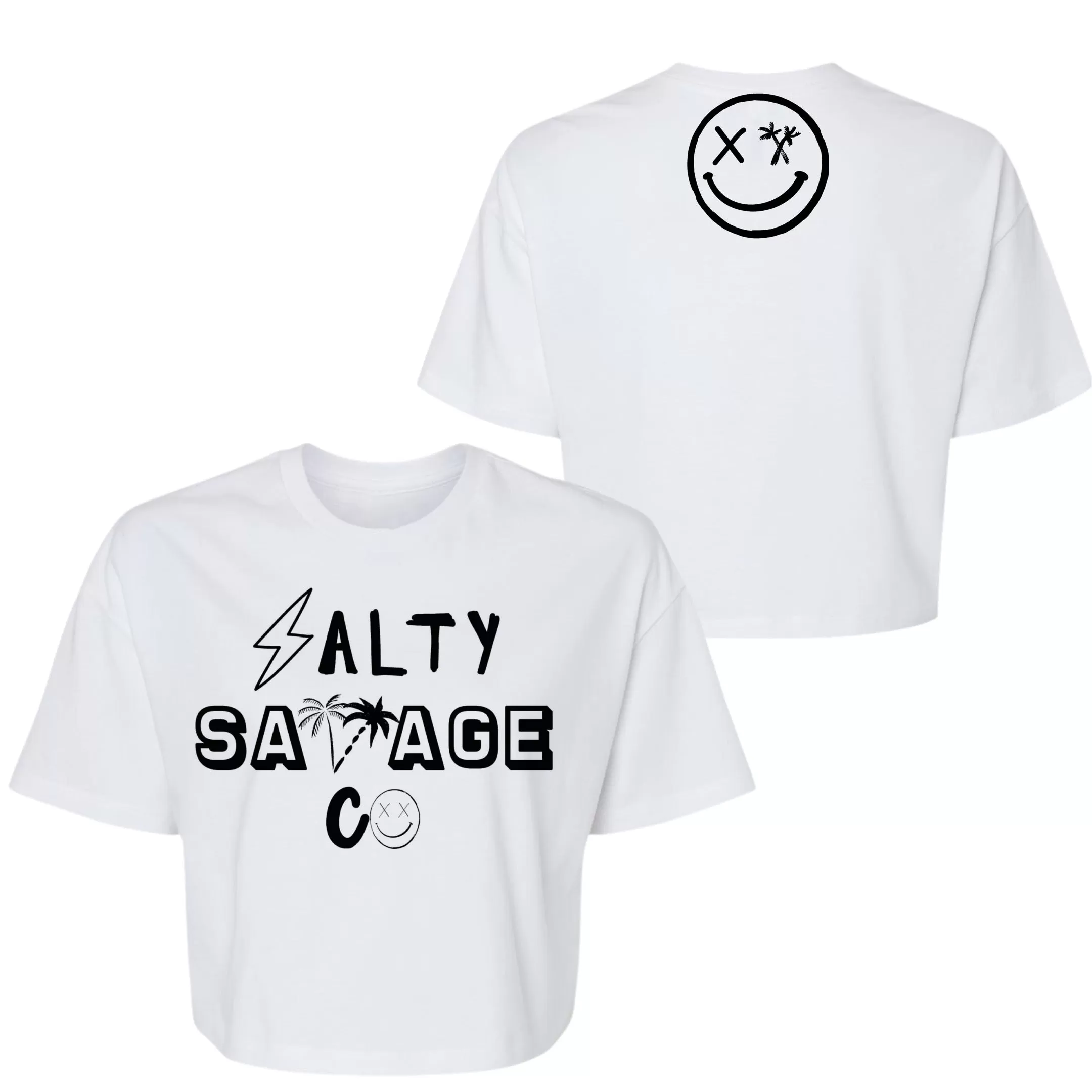 Salty Savage Ladies "90’s Logo" Performance Crop Tee