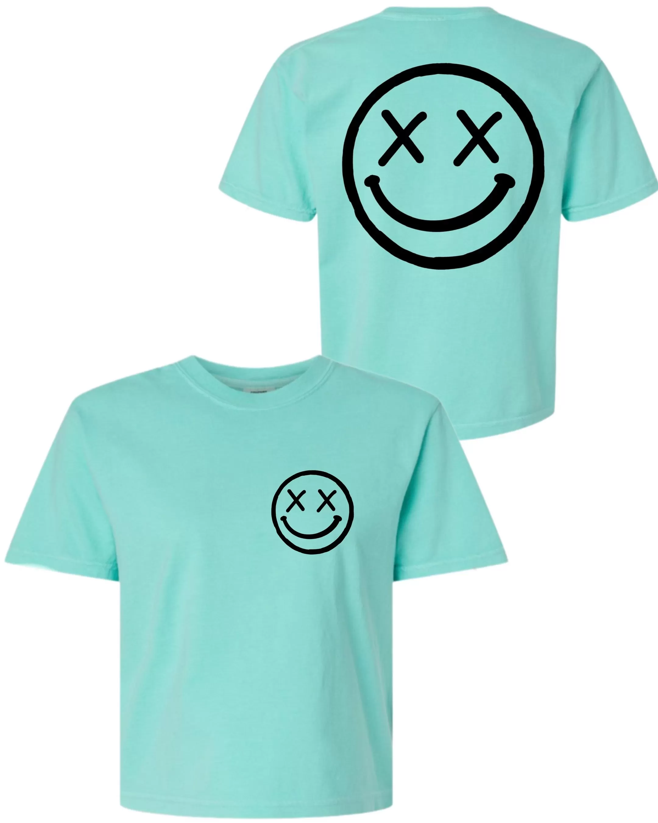 Salty Savage Ladies "OG SMILE" Mineral Washed Crop Tee