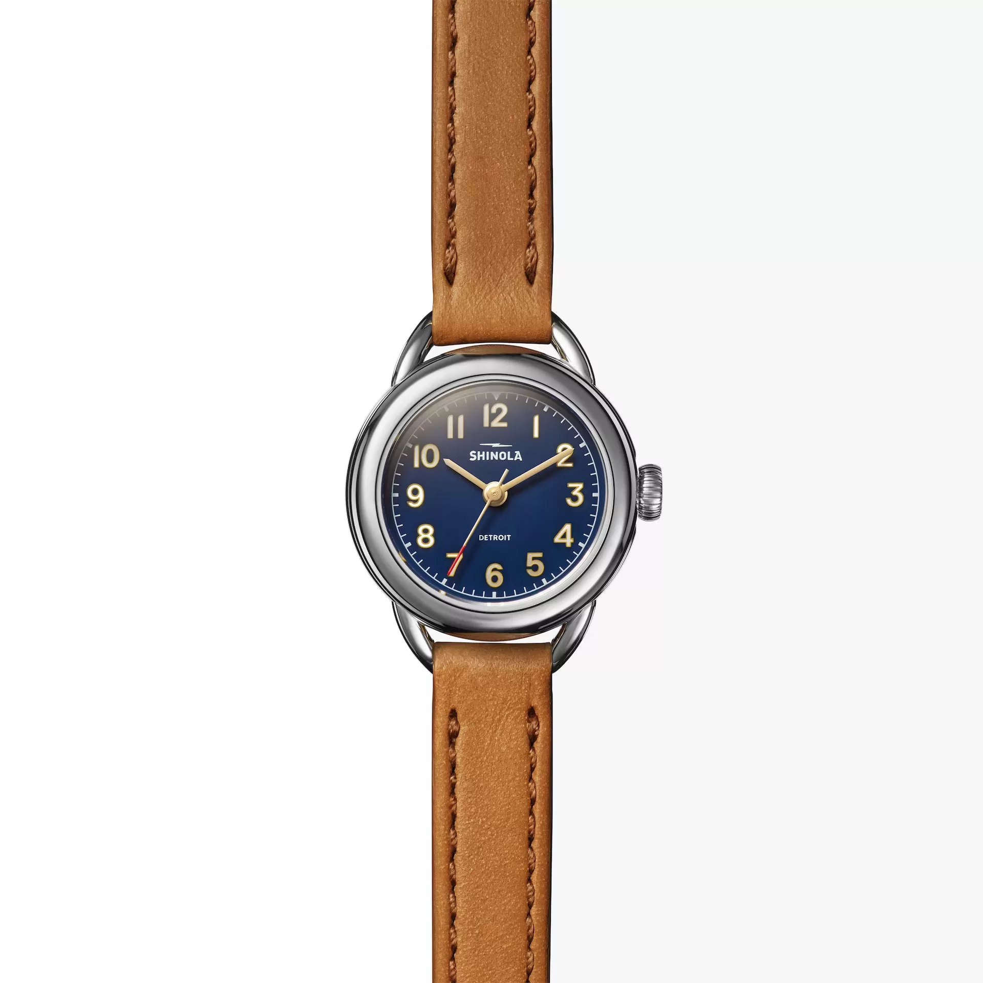 Shinola Runabout Mini 25mm Navy Blue Watch Bourbon Strap S0120273246